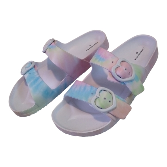 Stoney Clover Lane Target Tie-Dye Sandals Slides Size 7 Rainbow Slides - Picture 1 of 4